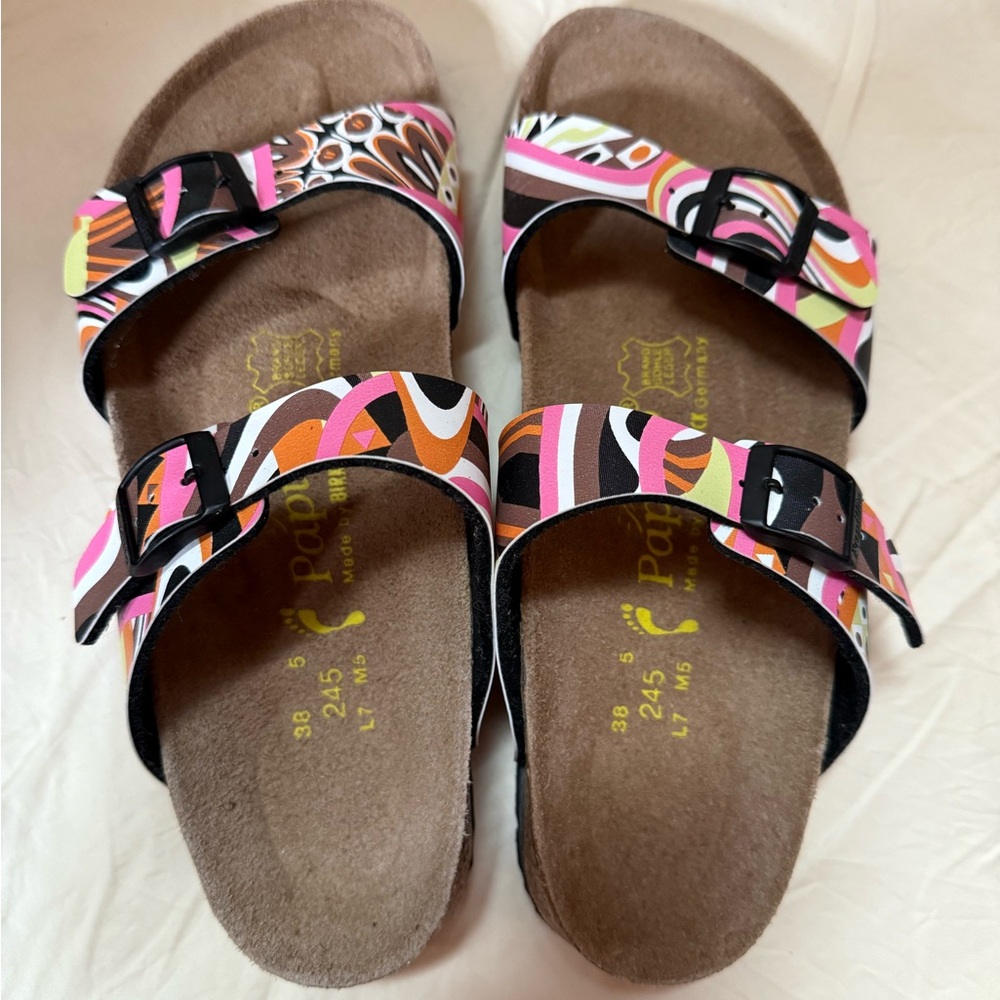 Colorful Patterned Sandals with Buckles